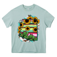 Arona Arizona Map Sunflower Cactus Serape Heavy Core Tee - RanaPortraitStore