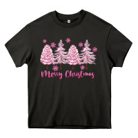 Asphalt Merry Christmas Trees Heavy Core Tee - FaDigitalArtStudio