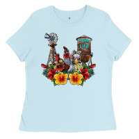 Baby Blue farm life chicken Ladies Tee - SublimationCraftShop