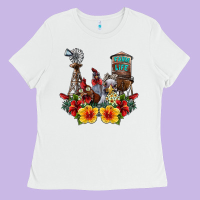 Farm Life Chicken Ladies Tee Designed By Sublimationcraftshop