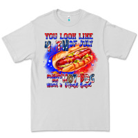 Dove Grey You Look Like 4th of july makes me hot dog want a Premium Tee - CowhideDigitalArt