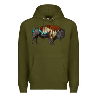 Army Green gemstone bison Premium Hoodie - RanaPortraitStore