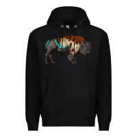 Black gemstone bison Premium Hoodie - RanaPortraitStore