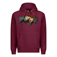 Burgundy gemstone bison Premium Hoodie - RanaPortraitStore