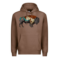 Chestnut gemstone bison Premium Hoodie - RanaPortraitStore