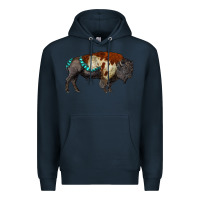 Navy gemstone bison Premium Hoodie - RanaPortraitStore