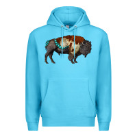 Ocean Blue gemstone bison Premium Hoodie - RanaPortraitStore
