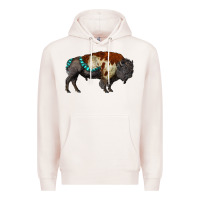 Pale Pink gemstone bison Premium Hoodie - RanaPortraitStore
