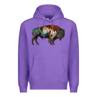 Purple gemstone bison Premium Hoodie - RanaPortraitStore