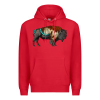 Red gemstone bison Premium Hoodie - RanaPortraitStore