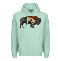 Seafoam gemstone bison Premium Hoodie - RanaPortraitStore