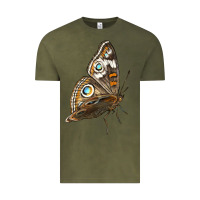 Vintage Olive Flying Common Buckeye Butterfly Vintage Tee - LillyAllenDesigns