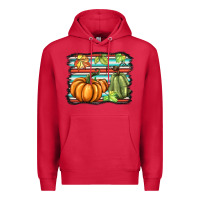 Cardinal fall pumpkin  background Premium Hoodie - BarkalooDesign