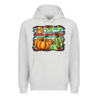 Dove Grey fall pumpkin  background Premium Hoodie - BarkalooDesign