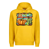 Lemon fall pumpkin  background Premium Hoodie - BarkalooDesign