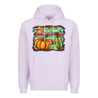 Lilac fall pumpkin  background Premium Hoodie - BarkalooDesign
