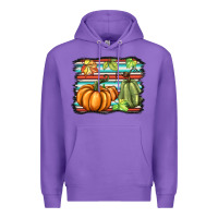 Purple fall pumpkin  background Premium Hoodie - BarkalooDesign