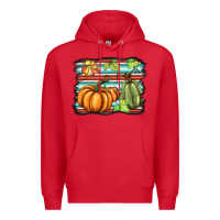 Red fall pumpkin  background Premium Hoodie - BarkalooDesign
