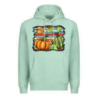 Seafoam fall pumpkin  background Premium Hoodie - BarkalooDesign
