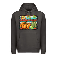 Smoke fall pumpkin  background Premium Hoodie - BarkalooDesign