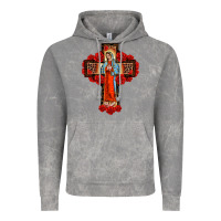 Cloud Rock lady of guadalupe rose cross, Vintage Hoodie - BarkalooDesign