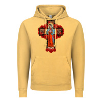 Vintage Mustard lady of guadalupe rose cross, Vintage Hoodie - BarkalooDesign