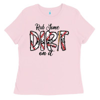 Bubblegum Pink rub somedirt on it baseball Ladies Tee - CowhideDigitalArt