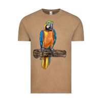 Vintage Coffee blue throated macaw Vintage Tee - LillyAllenDesigns