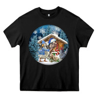 Black Winter Farm Animals Heavy Core Tee - FaDigitalArtStudio