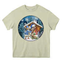 Mossy Winter Farm Animals Heavy Core Tee - FaDigitalArtStudio