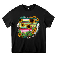Black Arkansas Map Sunflower Cactus Serape Heavy Core Tee - RanaPortraitStore