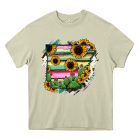 Mossy Arkansas Map Sunflower Cactus Serape Heavy Core Tee - RanaPortraitStore