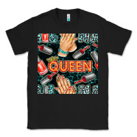 Black nail queen hand and polish with lights and leopard seamless pattern bb Classic Tee - BundleAndBundleShop