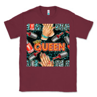 Burgundy nail queen hand and polish with lights and leopard seamless pattern bb Classic Tee - BundleAndBundleShop