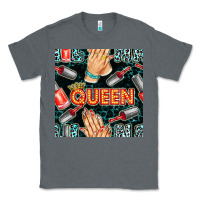 Charcoal Heather nail queen hand and polish with lights and leopard seamless pattern bb Classic Tee - BundleAndBundleShop