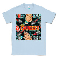 Dusty Blue nail queen hand and polish with lights and leopard seamless pattern bb Classic Tee - BundleAndBundleShop