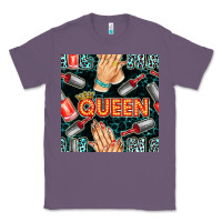 Lavender nail queen hand and polish with lights and leopard seamless pattern bb Classic Tee - BundleAndBundleShop