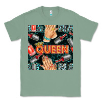 Sage nail queen hand and polish with lights and leopard seamless pattern bb Classic Tee - BundleAndBundleShop