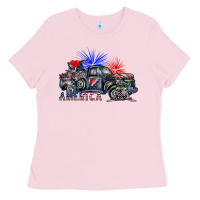 Bubblegum Pink america Ladies Tee - SublimationCraftShop