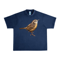 Navy Ccarolina Wren Urban Heavy Tee - LillyAllenDesigns