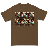 Cacao Longhorn Cow Pattern Premium Tee - CowhideDigitalArt