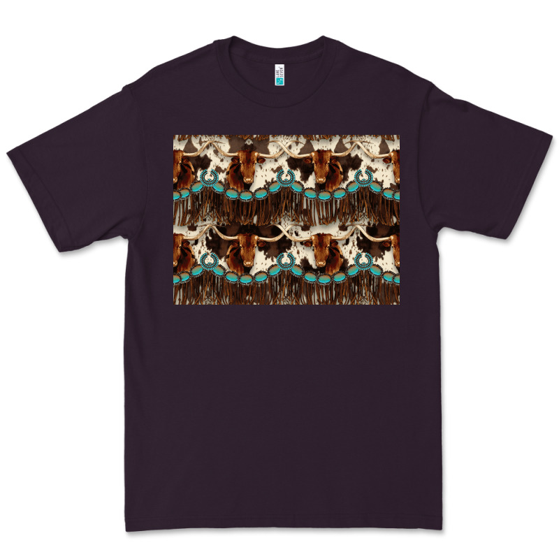Longhorn Cow Pattern Premium Tee by CowhideDigitalArt | Teevron