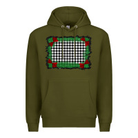 Army Green christmas black and white background Premium Hoodie - BarkalooDesign