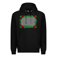 Black christmas black and white background Premium Hoodie - BarkalooDesign