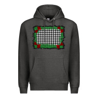 Charcoal Heather christmas black and white background Premium Hoodie - BarkalooDesign