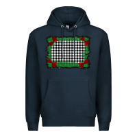 Navy christmas black and white background Premium Hoodie - BarkalooDesign