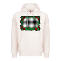 Pale Pink christmas black and white background Premium Hoodie - BarkalooDesign