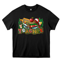 Black Christmas Teacher Heavy Core Tee - FaDigitalArtStudio