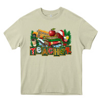 Mossy Christmas Teacher Heavy Core Tee - FaDigitalArtStudio