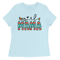 Baby Blue girl mama Ladies Tee - CowhideDigitalArt